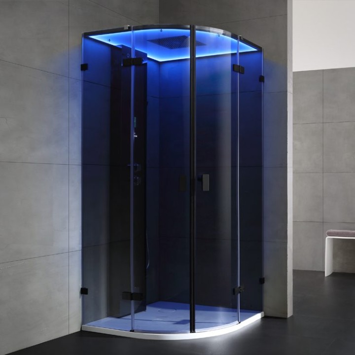Parní sprchový box EAGO AWT LD110F15 černý 90×90