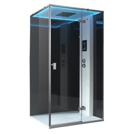 Parní sprchový box EAGO AWT LD207F15 černý 120×90 pravé provedení