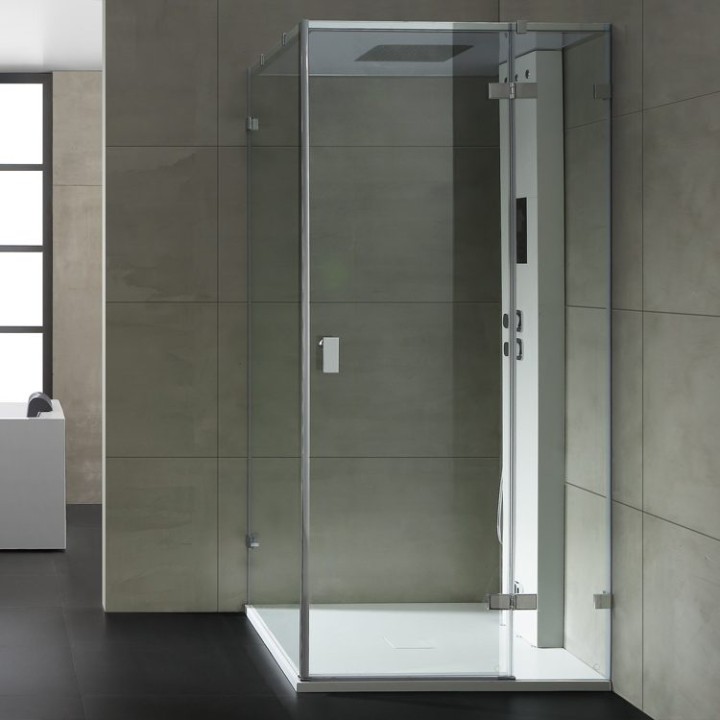 Parní sprchový box EAGO AWT LD106F15 bílý lesklý 100×100 pravé provedení