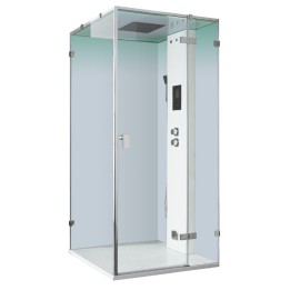 Parní sprchový box EAGO AWT LD108F15 bílý matný 90×90 pravé provedení