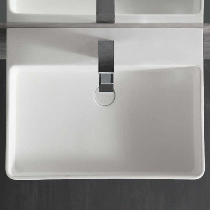 Umyvadlo StoneArt LP6206 z minerálního kamene bílé 60×46 lesklé