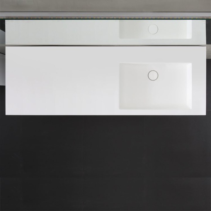 Umyvadlo StoneArt LP4514-0R z minerálního kamene bílé 140×48 lesklé