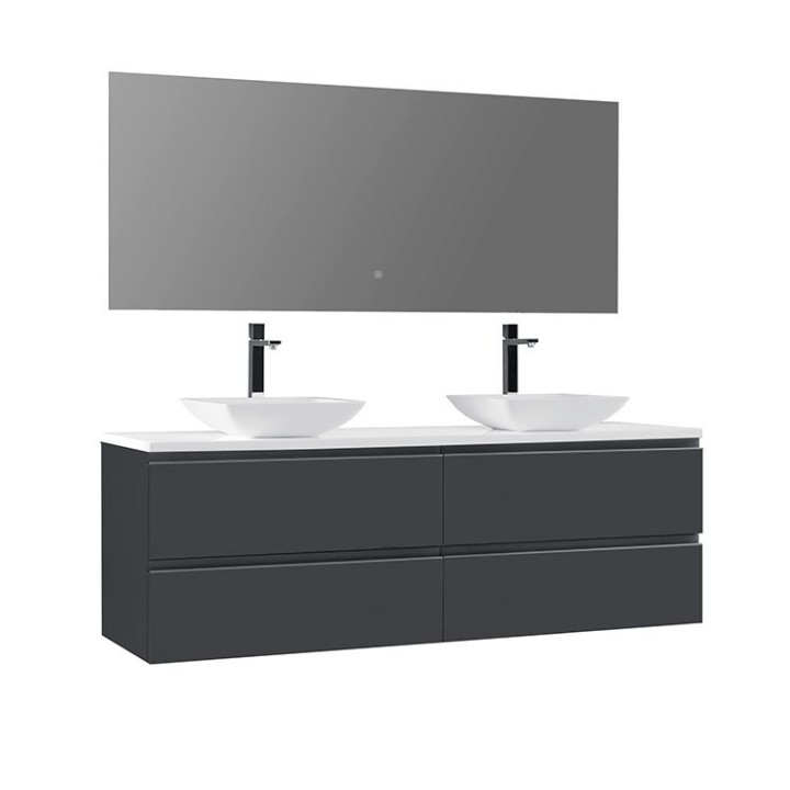 Koupelnový nábytek – set StoneArt Monte Carlo MC-1600pro-2 tmavě šedý 160×52