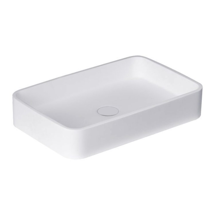 Umyvadlo StoneArt LC111 z minerálního kamene bílé 55×35 lesklé