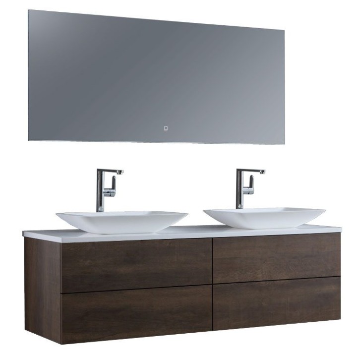 Koupelnový nábytek – set StoneArt Brugge BU-1601pro-1 dubový tmavý 160×50