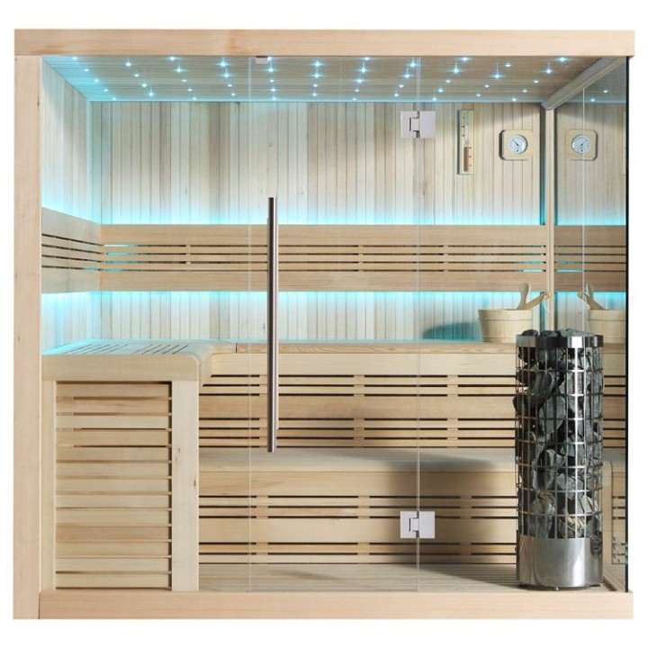 Finská sauna EAGO AWT E1115A hemlock 220×200 9 kW Cilindro