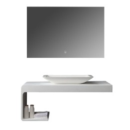 Koupelnový nábytek – set StoneArt LQ610-18 levé provedení bílý 100×40 lesklý