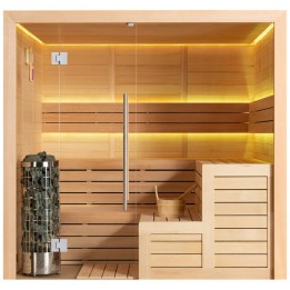 Finská sauna EAGO AWT E1613C hemlock 180×180 9 kW Cilindro