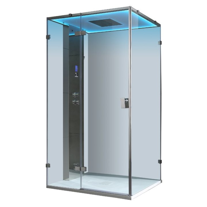 Parní sprchový box EAGO AWT LD107F15 stříbrný 120×90 levé provedení