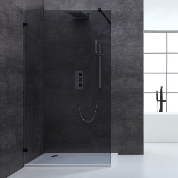 Walk-in sprchová zástěna EAGO AWT LW1000-B černá 100×210