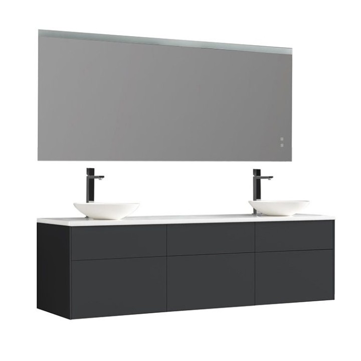 Koupelnový nábytek – set StoneArt Venice VE-1800pro-4 tmavě šedý 180×52