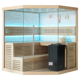 Finská sauna EAGO AWT E1101C hemlock 180×180 9 kW Virta