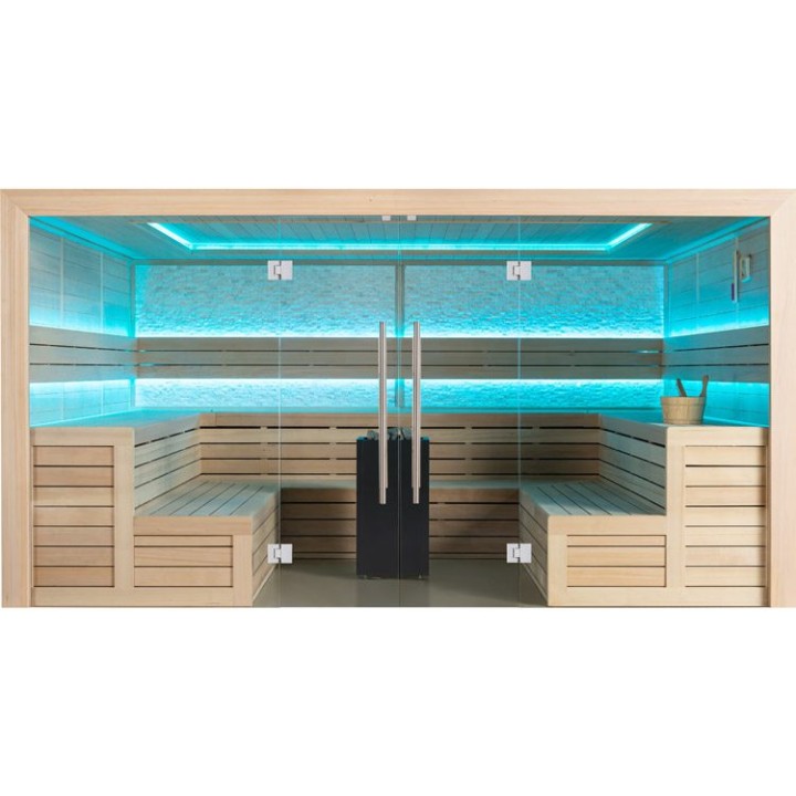 Finská sauna EAGO AWT B1600A hemlock 400×300 15,8 kW Virta Bi-O