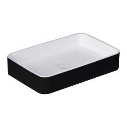 Umyvadlo StoneArt LC111 z minerálního kamene černobílé 55×35 matné