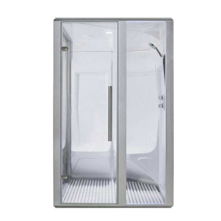 Parní sauna EAGO AWT S200C alu 131×131 pravé provedení