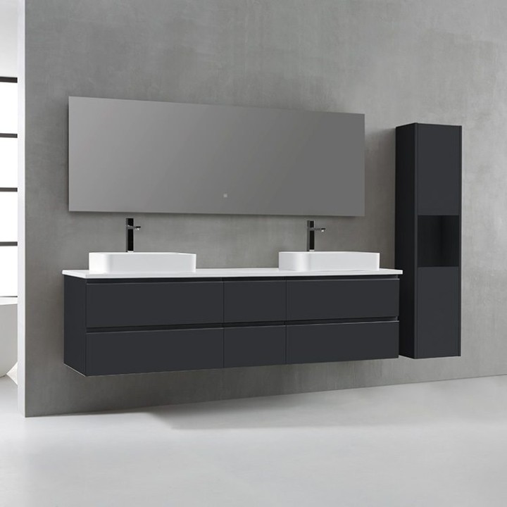 Koupelnový nábytek – set StoneArt Monte Carlo MC-2000pro-5 tmavě šedý 200×52
