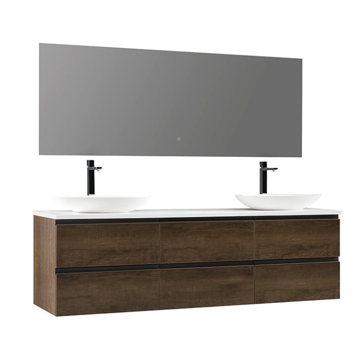 Koupelnový nábytek – set StoneArt Monte Carlo MC-1800pro-3 dubový tmavý 180×52