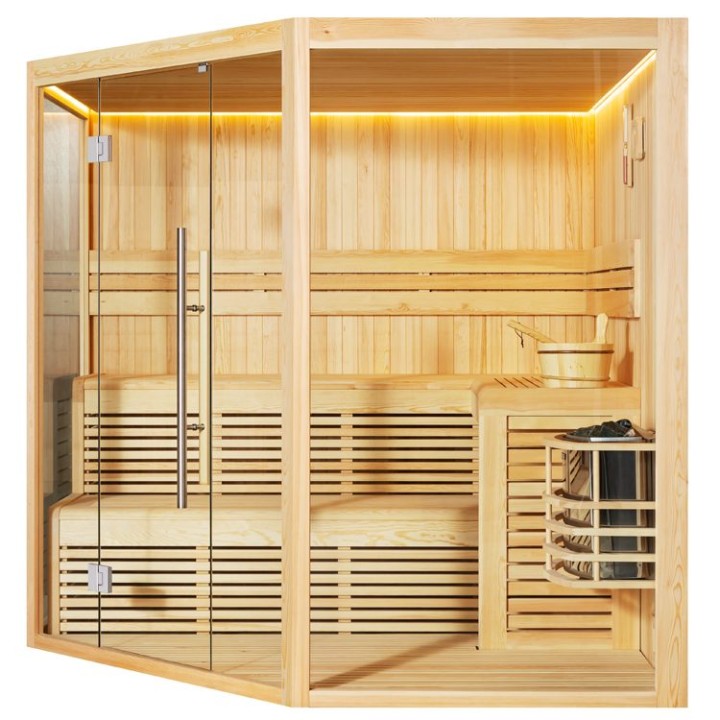 Finská sauna EAGO AWT E1806A borovice 220×220 9 kW Cilindro