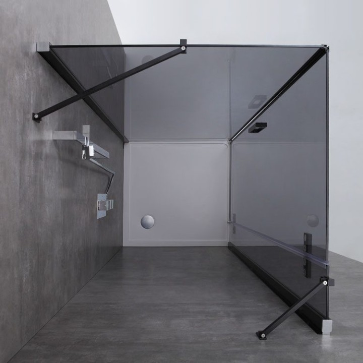 Sprchový kout EAGO AWT LBS1505-B černý 150×90 pravé provedení