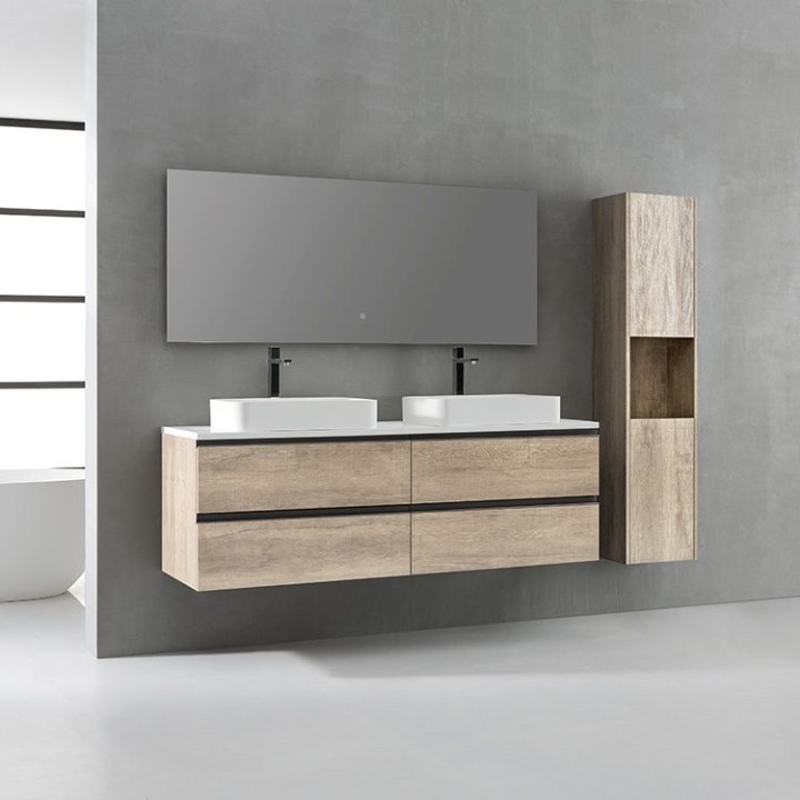 Koupelnová skříňka StoneArt Monte Carlo MC-1600pro-5 dubová světlá 160×52
