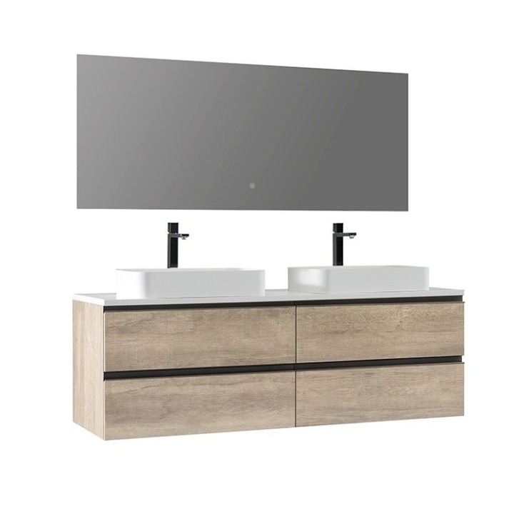 Koupelnový nábytek – set StoneArt Monte Carlo MC-1600pro-5 dubový světlý 160×52