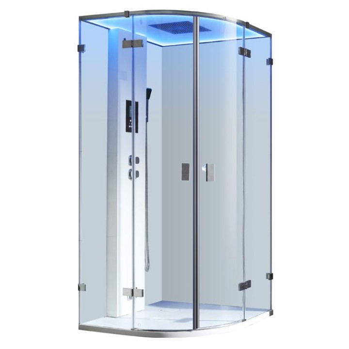 Parní sprchový box EAGO AWT LD109F15 bílý matný 100×100