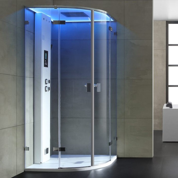 Parní sprchový box EAGO AWT LD110F15 bílý lesklý 90×90