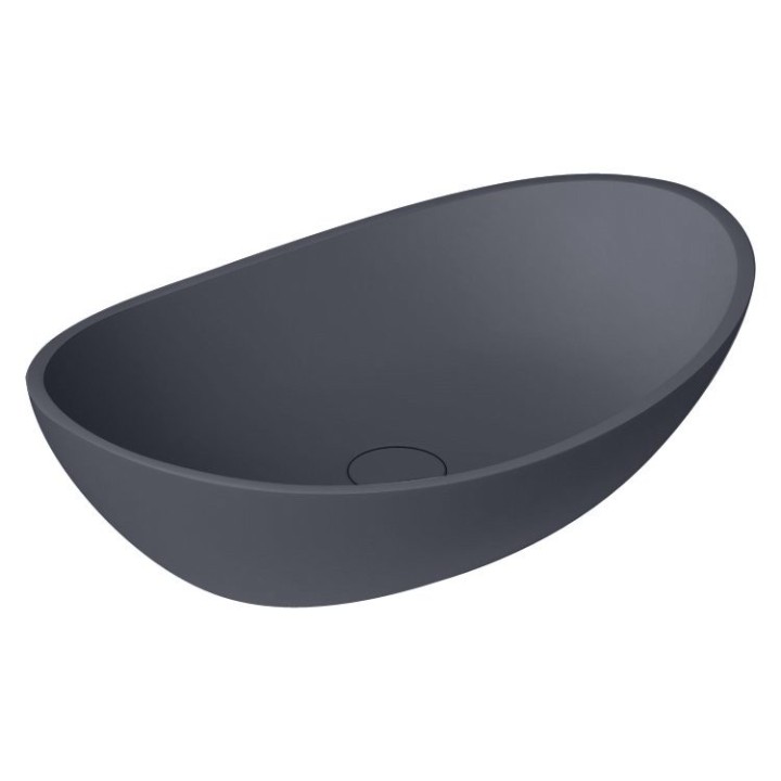 Umyvadlo StoneArt LC149 z minerálního kamene betonově šedé 56×35 matné