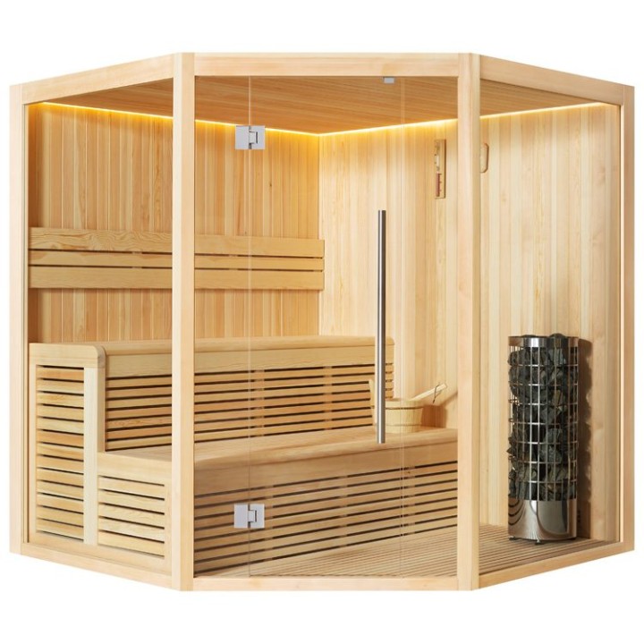 Finská sauna EAGO AWT E1801XL borovice 200×200 9 kW Cilindro