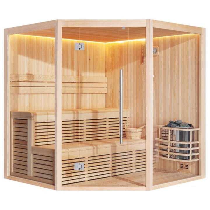 Finská sauna EAGO AWT E1801XL borovice 200×200 bez kamen