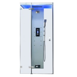 Parní sprchový box EAGO AWT DZ1012F12 bílý 100×100 levé provedení