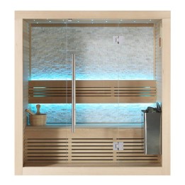 Finská sauna EAGO AWT E1103A hemlock 180×105 4,5 kW TheWall