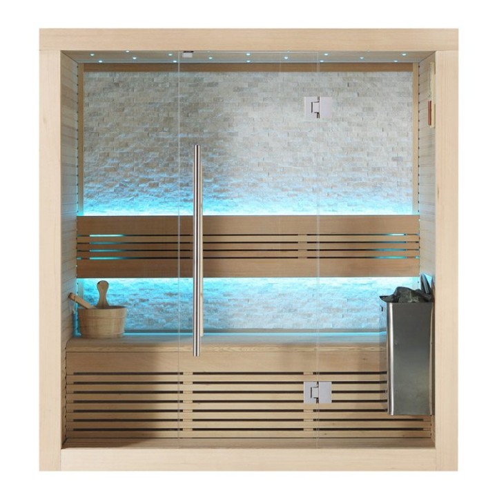 Finská sauna EAGO AWT E1103A hemlock 180×105 4,5 kW TheWall