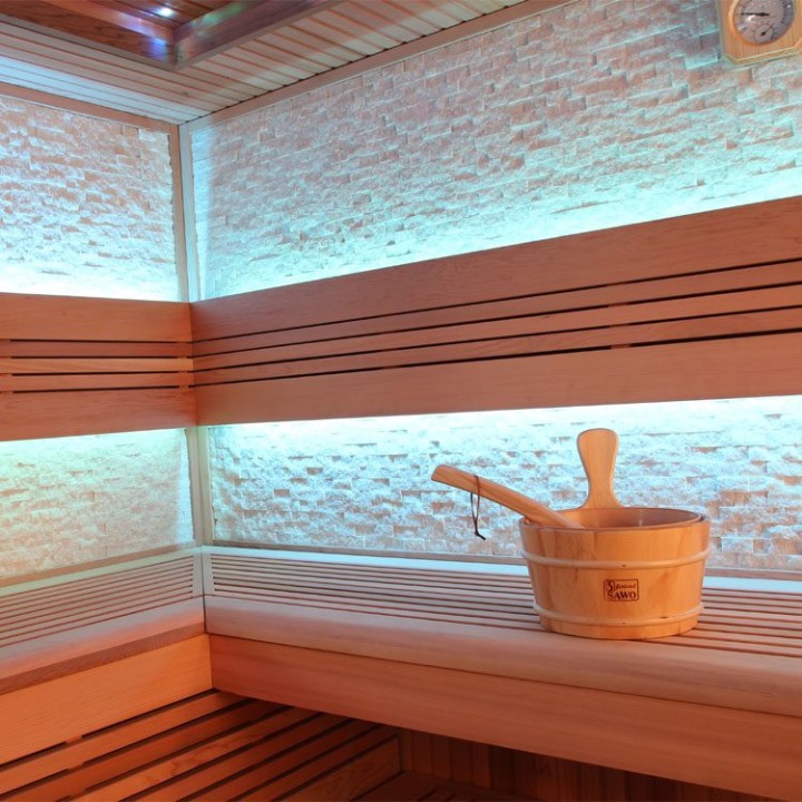 Finská sauna EAGO AWT E1242B červený cedr 200×200 9 kW Kivi