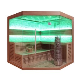 Finská sauna EAGO AWT E1242C červený cedr 180×180 9 kW Kivi