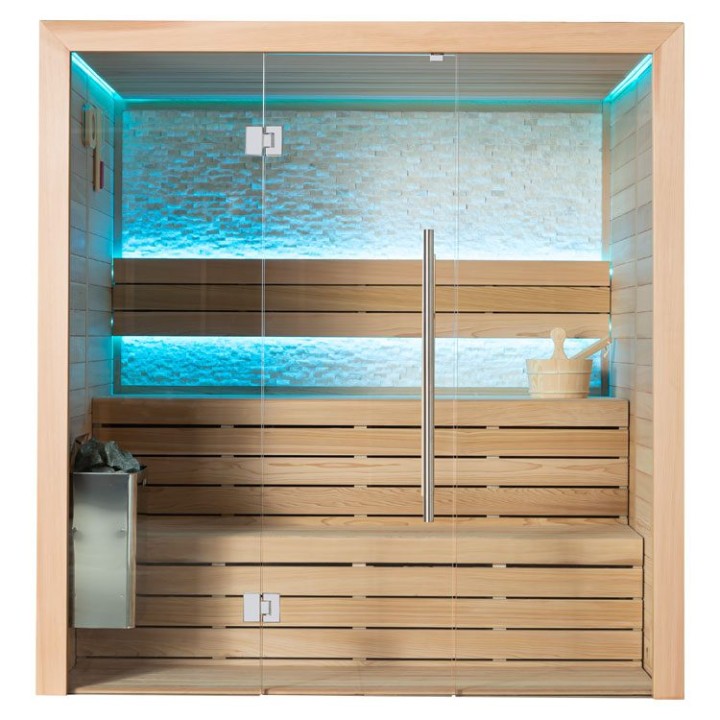 Finská sauna EAGO AWT B1604B červený cedr 180×150 9 kW TheWall Bi-O