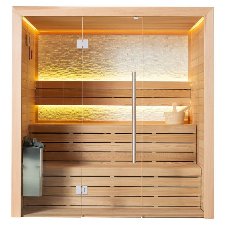 Finská sauna EAGO AWT B1604B červený cedr 180×150 9 kW TheWall Bi-O