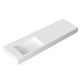 Umyvadlo StoneArt LP4516-0L (minerální kámen) bílé 160×48 cm matné levé