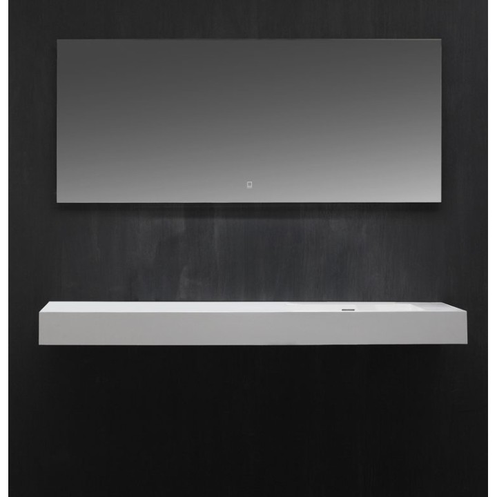 Umyvadlo StoneArt LP4516-0R z minerálního kamene bílé 160×48 matné pravé provedení