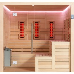 Finská sauna EAGO AWT E1613C-IR hemlock 180×180 9 kW TheWall