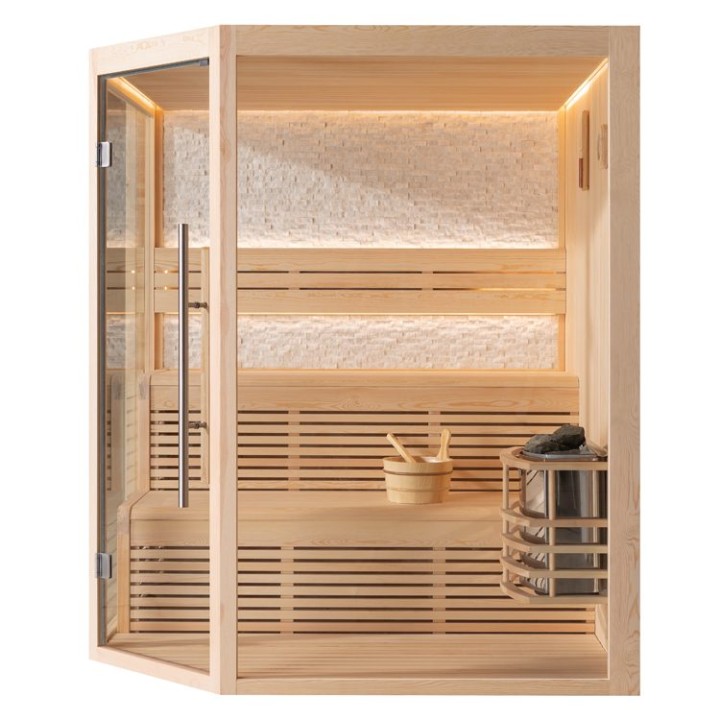 Finská sauna EAGO AWT B1811B borovice 160×160 7 kW TheWall Bi-O