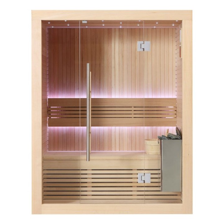 Finská sauna EAGO AWT B1113B hemlock 150×105 4,5 kW TheWall Bi-O