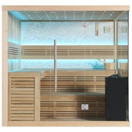 Finská sauna EAGO AWT E1105A hemlock 220×200 9 kW Virta