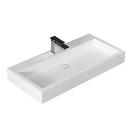 Umyvadlo StoneArt LP4510 z minerálního kamene bílé 100×48 matné