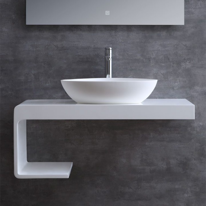 Umyvadlo StoneArt LC154 z minerálního kamene bílé 56×43 lesklé