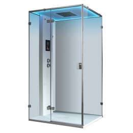 Parní sprchový box EAGO AWT LD107F15 bílý lesklý 120×90 levé provedení