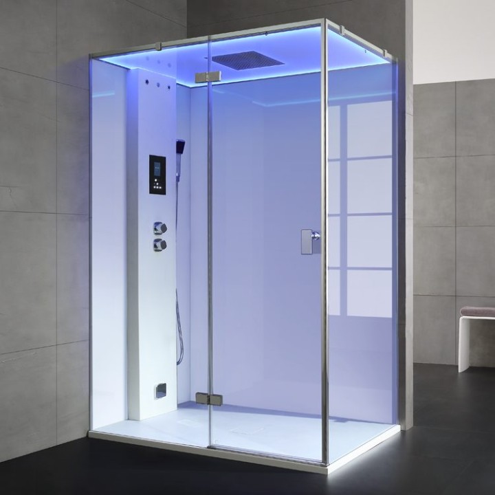 Parní sprchový box EAGO AWT LD211F15 bílý 150×90 levé provedení