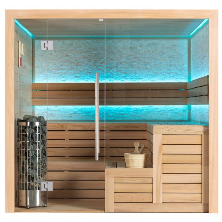 Finská sauna EAGO AWT E1603XL červený cedr 240×200 9 kW Cilindro
