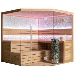 Finská sauna EAGO AWT E1601A červený cedr 220×220 9 kW Cilindro