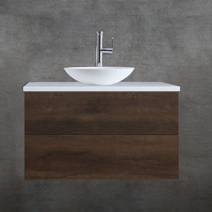 Umyvadlo StoneArt LC116 z minerálního kamene bílé 38×38 lesklé